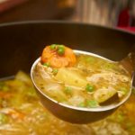 Chicken, vegetable and garlic soup in a pot - hCG diet weight loss recipe